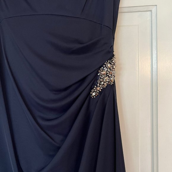 ALEX EVENINGS DRESS, SIZE 6, NAVY - Picture 5 of 13